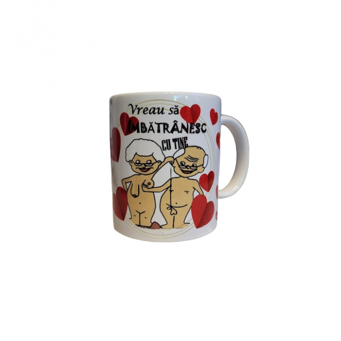 Cana personalizata, Vreau sa imbatranesc cu tine, 330 ml [3]