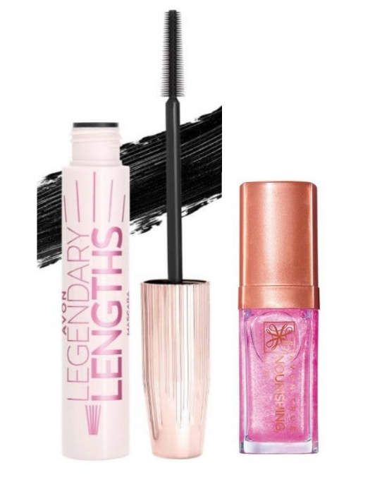 Mascara Legendary Lengths + Ulei hrănitor pentru buze Avon True blossom [1]