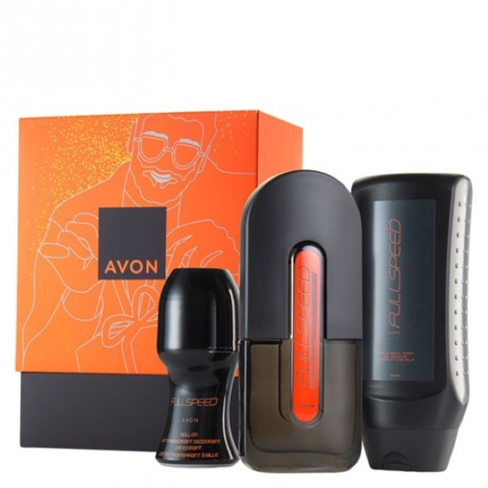 Set Full Speed cu apa de toaleta 75 ml, gel de dus 250 ml si roll-on 50ml, Avon [1]