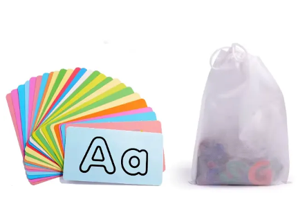 Alfabetar, Litere magnetice mari si mici, cartonase cu imagini si litere, multicolore, Almido, Multicolor [5]