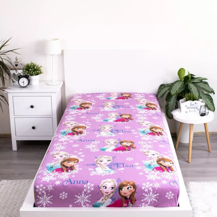 Cearsaf cu elastic, Almido, Frozen, Ana si Elsa, 90x200 cm [2]