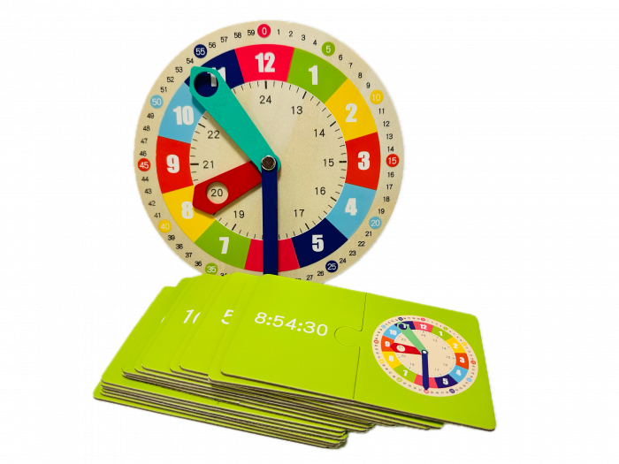Ceas educational din lemn tip Montessori, Almido, Multicolor [3]