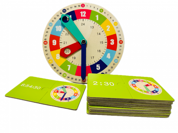 Ceas educational din lemn tip Montessori, Almido, Multicolor [1]