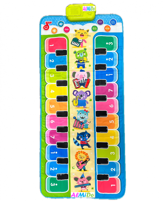 Covoras muzical interactiv copii, Almido, pian, 28 melodii si sunete, 110x50cm, multicolor [1]