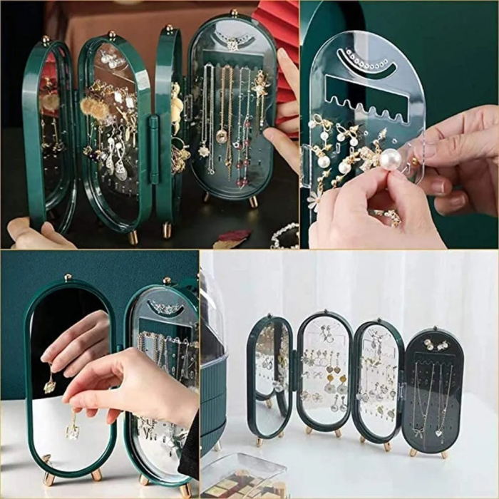 Cutie de bijuterii organizatoare cu oglinda 23cm [4]