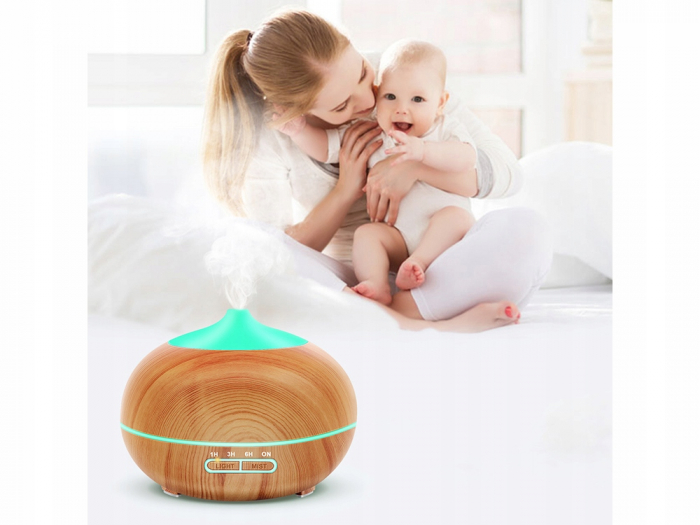 Difuzor Aromaterapie cu ultrasunet, uleiuri esentiale, cu telecomanda 300 ml, stejar [3]