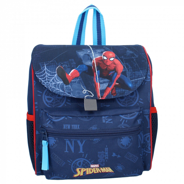Ghiozdan gradinita, Spiderman, 20 cm, Albastru cu Rosu [3]