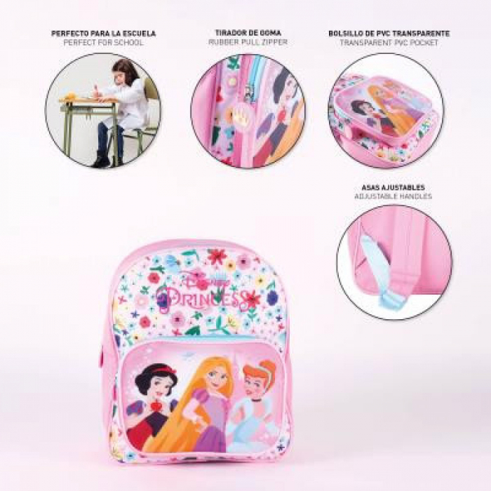 Ghiozdan Princess roz, dimensiuni 25cm x30cm x12cm [4]