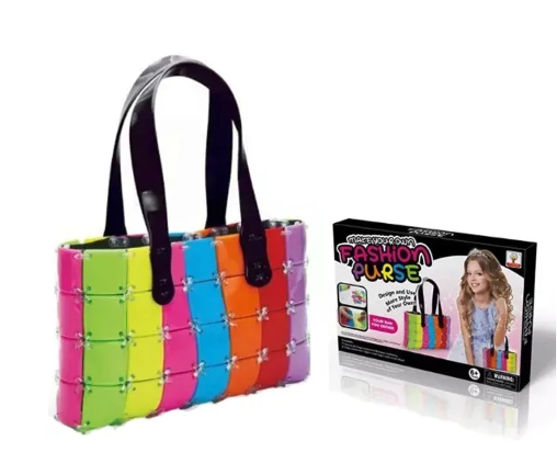 Joc creativ, educativ, creeaza-ti propria geanta de mana, 80 piese, Almido, Multicolor [1]