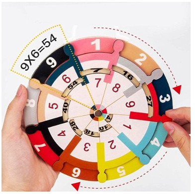 Joc Montessori 2 in 1 Tabla Inmultirii si impartirii, din lemn, Almido,  18,5 cm [6]