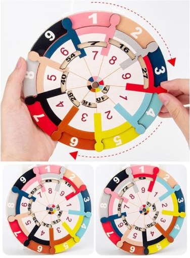 Joc Montessori 2 in 1 Tabla Inmultirii si impartirii, din lemn, Almido,  18,5 cm [3]