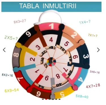 Joc Montessori 2 in 1 Tabla Inmultirii si impartirii, din lemn, Almido,  18,5 cm [4]