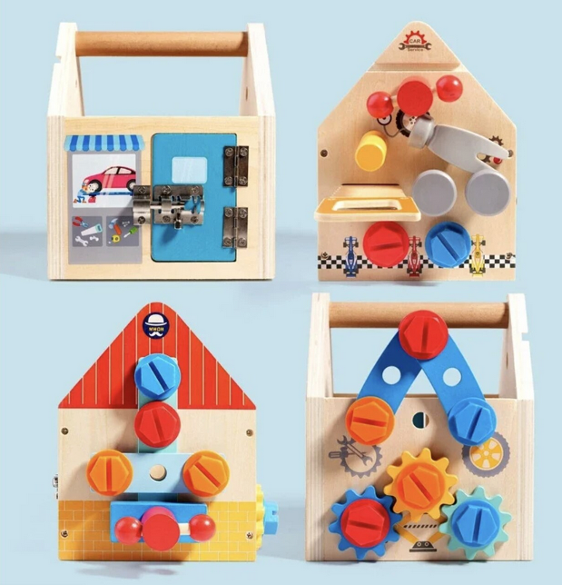 casuta montessori lemn 25 accesorii motricitate fina [4]