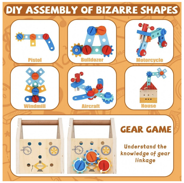 casuta montessori lemn 25 accesorii motricitate fina [8]