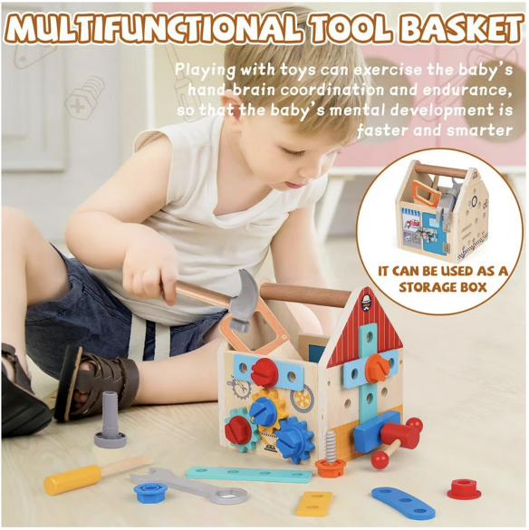 casuta montessori lemn 25 accesorii motricitate fina [7]