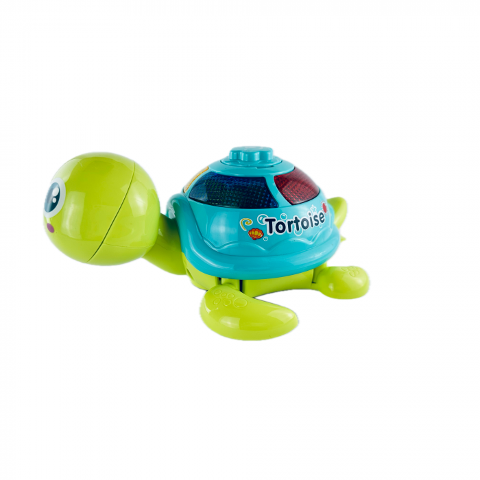 Jucarie Interactiva, Broasca Testoasa cu sunete si lumini, se plimba, face oua, 3 oua, Verde cu albastru, 22cm [1]