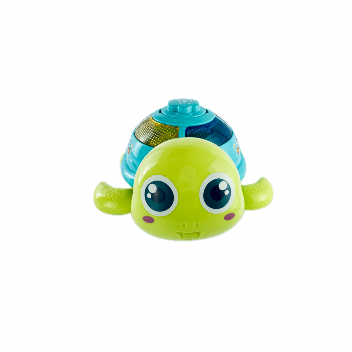 Jucarie Interactiva, Broasca Testoasa cu sunete si lumini, se plimba, face oua, 3 oua, Verde cu albastru, 22cm [9]