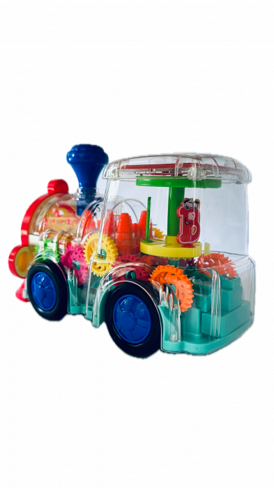 Jucarie Interactiva, Locomotiva tren, ALMIDO, cu sunete si lumini, Multicolor, 20cm [2]