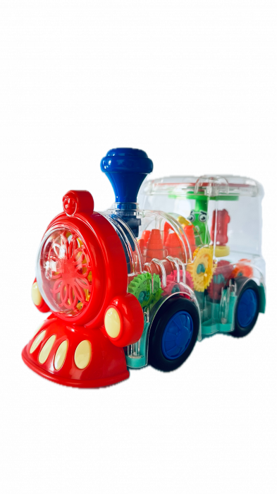 Jucarie Interactiva, Locomotiva tren, ALMIDO, cu sunete si lumini, Multicolor, 20cm [4]