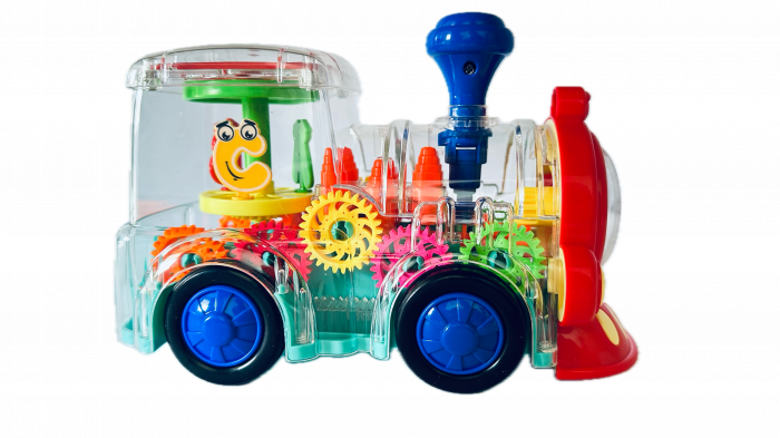 Jucarie Interactiva, Locomotiva tren, ALMIDO, cu sunete si lumini, Multicolor, 20cm [7]