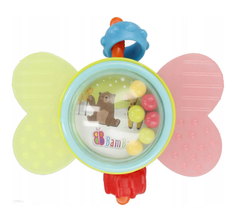 Jucarie pentru bebelusi, Bam Bam, Fluturas, 10x10cm, Multicolor [1]