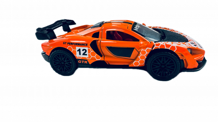 Masina metalica, Sport, Lumini si sunete, Usi si Portbagaj mobile, 11 cm, Orange [5]