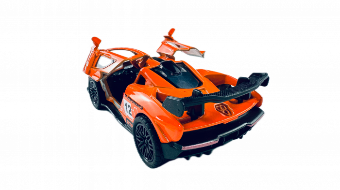 Masina metalica, Sport, Lumini si sunete, Usi si Portbagaj mobile, 11 cm, Orange [6]