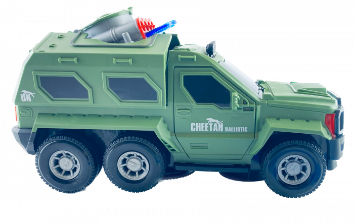 Masina militara, Almido, Lumini si sunete, Lansator discuri, rotire 360, 22 cm [6]