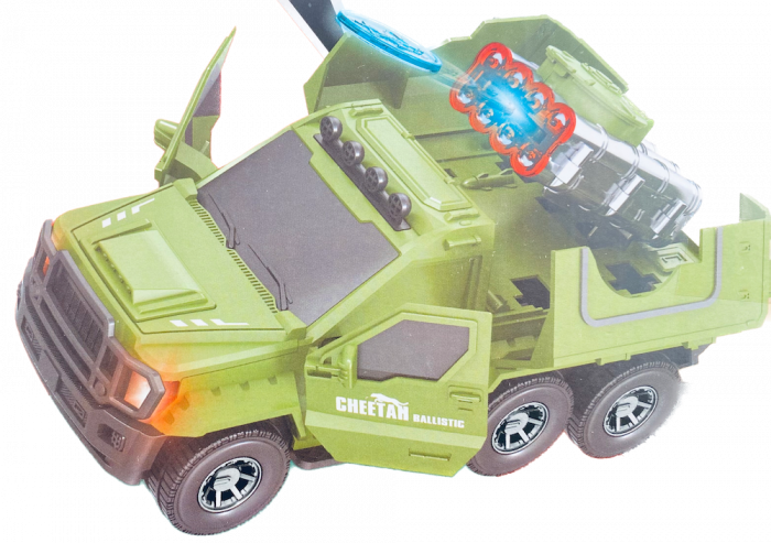 Masina militara, Almido, Lumini si sunete, Lansator discuri, rotire 360, 22 cm [7]