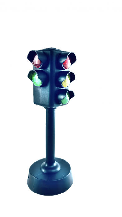 Masina sport cu telecomanda si Semafor, Lumini si Sunete, baterii incluse, 25 cm, Rosu [3]