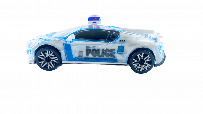 Masinuta de politie cu sunete si lumini, interactiva, ALMIDO, transparenta cu LED, multicolor [2]