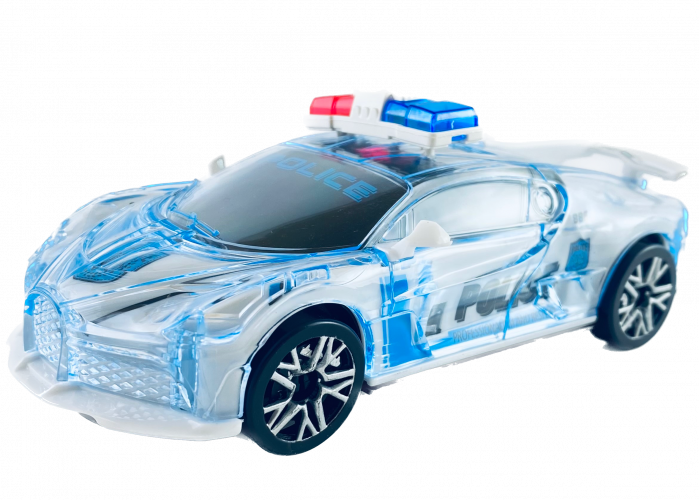 Masinuta de politie cu sunete si lumini, interactiva, ALMIDO, transparenta cu LED, multicolor [1]