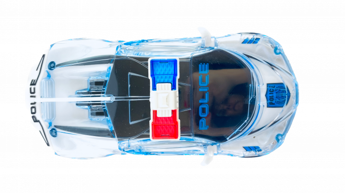 Masinuta de politie cu sunete si lumini, interactiva, ALMIDO, transparenta cu LED, multicolor [5]