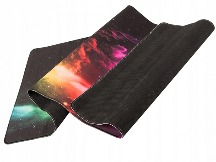 Mousepad Mare Cauciucat, Pentru Gaming, Birou, Antiderapant, Cusaturi Anti-Rupere, model Galaxie, 90 x 40cm, Multicolor [8]