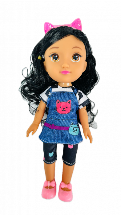 Papusa Gabi DOLL LUCKY cu pisicuta,ALMIDO, Coronita cu led, canta si lumineaza, cu baterii, 27 cm, Multicolor [2]
