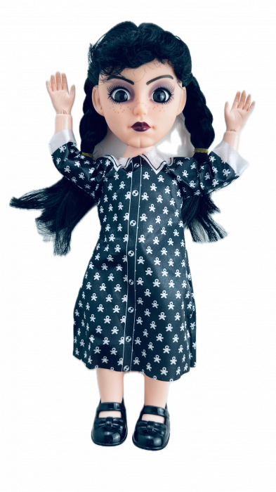 Papusa Wednesday, The ADDAMS Family, maini si picioare flexibile, canta, 26 cm [4]