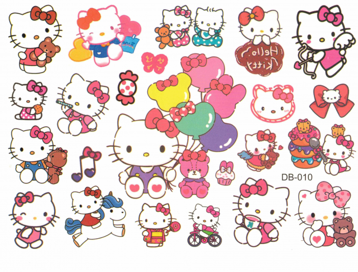 Set 18 tatuaje temporare copii, Hello Kitty, Multicolor [1]