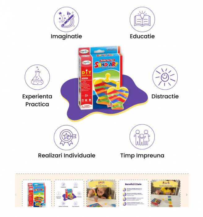 Set creatie cu nisip colorat, Almido, 14 cm [2]