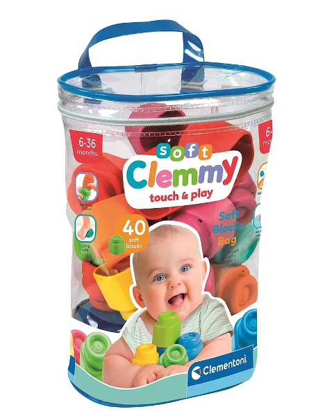 Set cuburi Soft Clemmy - Touch & play,Almido, gentuta cu 40 piese , multicolor [1]