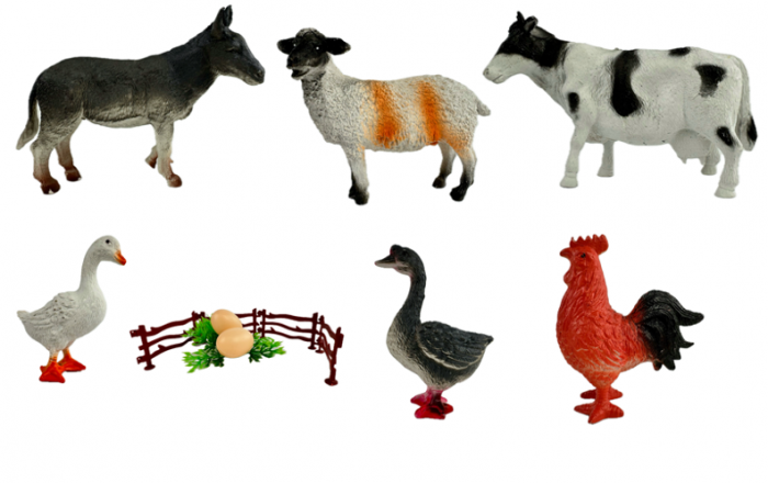 Set Educativ Figurine animale si pasari ferma Almido, 6 piese, 13 cm, Multicolor [1]