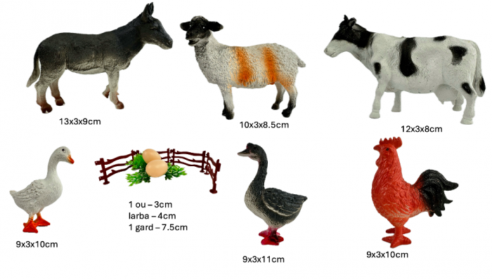 Set Educativ Figurine animale si pasari ferma Almido, 6 piese, 13 cm, Multicolor [2]
