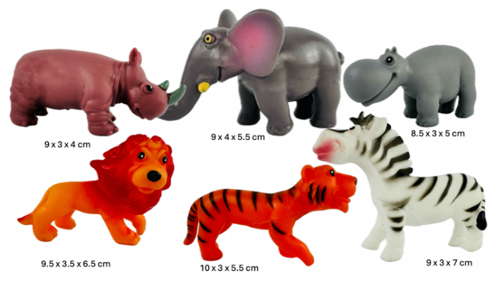 Set Figurine Animale salbatice, Almido, 6 piese, cauciuc moale, 9 cm, multicolor [2]