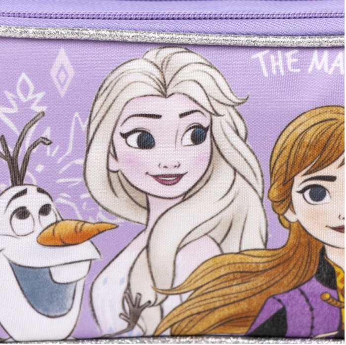 Set FROZEN, 2 piese, Ghiozdan 41cm si Penar dublu, Mov [5]