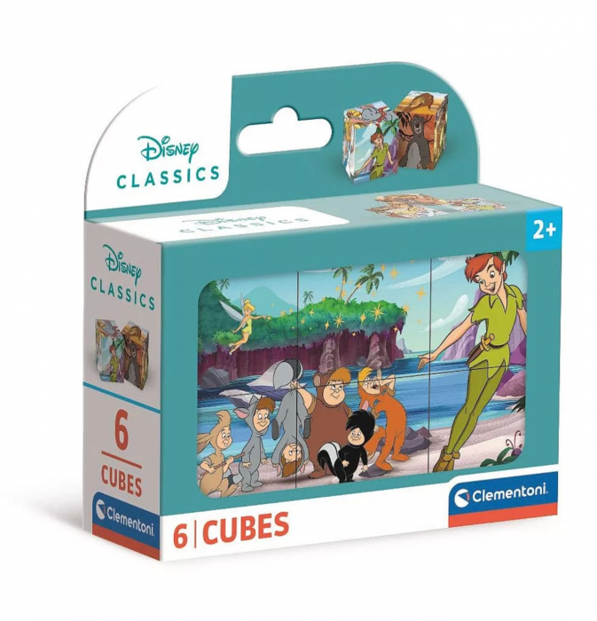 Set joc 6 cuburi, Poveste Disney Classics, Clementoni, 12 cm x 8 cm, Multicolor [1]
