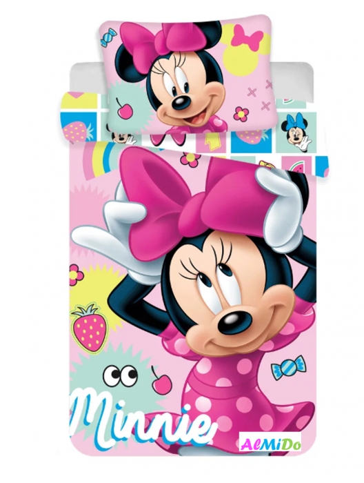 Set lenjerie pat copii Minnie, Almido, multicolor, 2 piese, 100×135 cm, 40×60cm, bumbac [1]