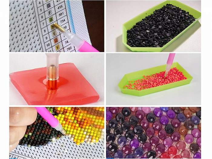 Set mozaic broderie cu diamante 5D Almido , model Printesa, 20 x 13 cm, Multicolor [4]