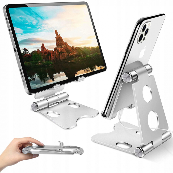 Suport aluminiu telefon-tableta, 90x70x20mm [2]