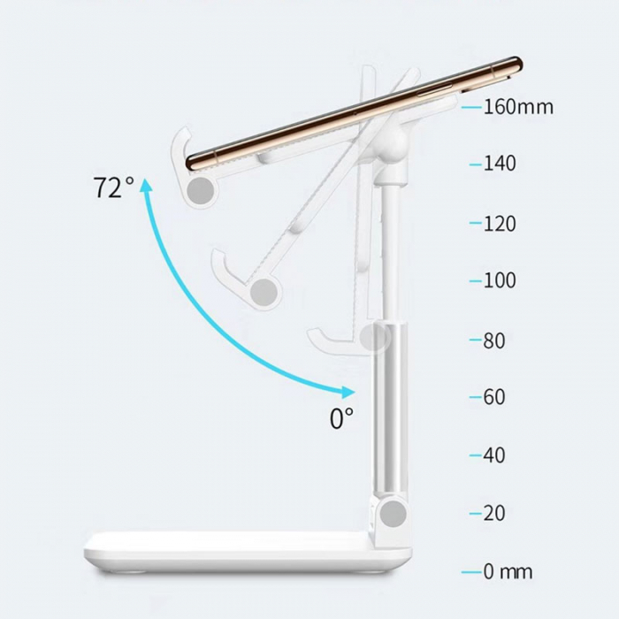 Suport pentru desktop ipad telefon tablet Stand Pliabil universal iPad Samsung Huawei Xiaomi Alb [4]