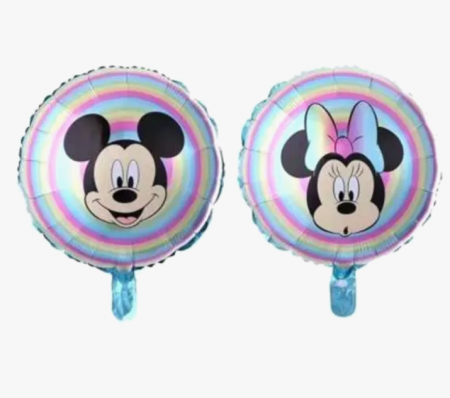 Decoratiuni petreceri - Balon folie Mickey si Minnie, rotund, Almido, Multicolor 45 cm