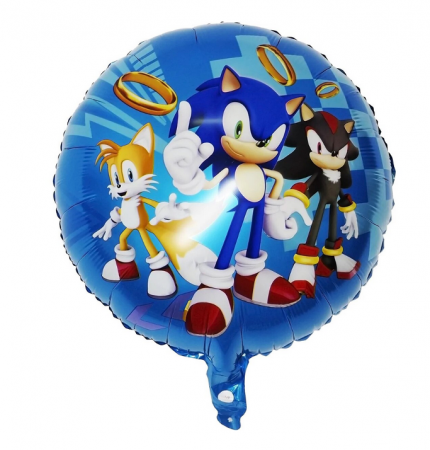 Decoratiuni petreceri - Balon folie Sonic, rotund, Almido, multicolor 45 cm